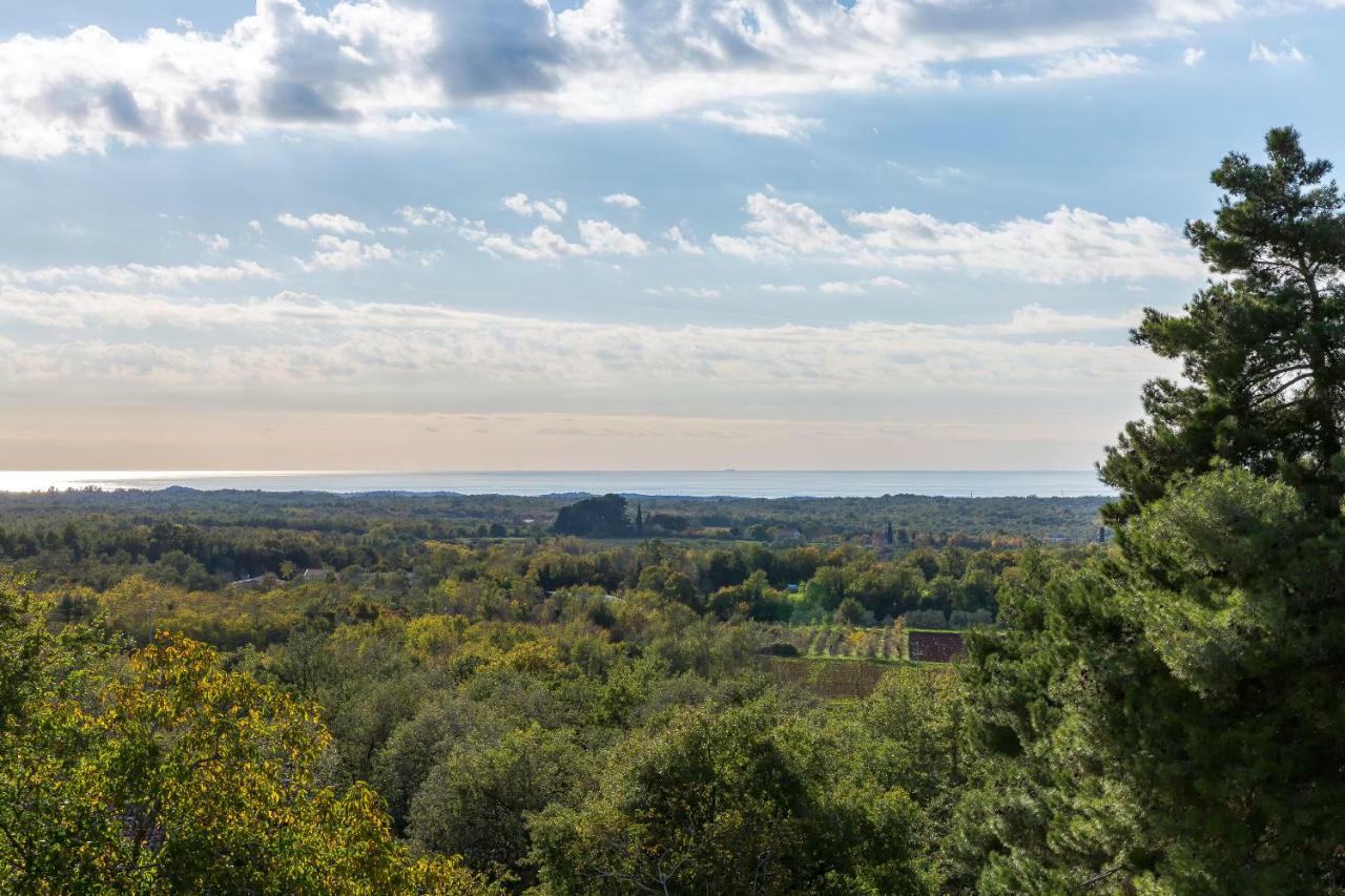 Villa Sterpazzi - Near Porec With Sea View, Private Jacuzzi, Sauna And Pool Višnjan Kültér fotó